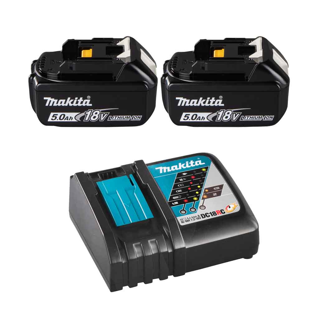 Makita 197528 2Z Kit Energy 2pz x 18V 5,0Ah + Caricabatterie singolo rapido DC18RC