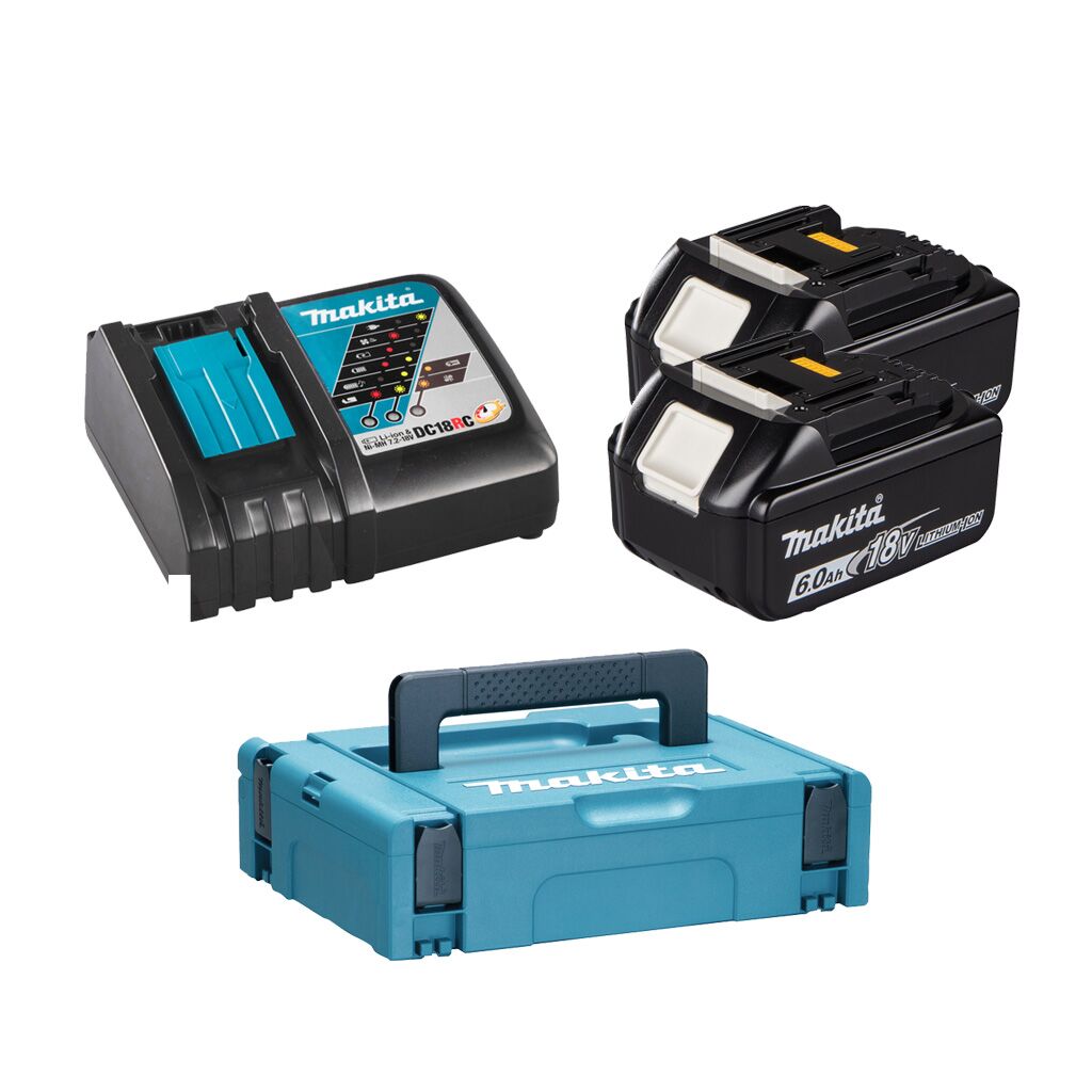 Makita 198116 4 Kit Energy 2pz BL1860 18V 6,0Ah e Caricabatterie singolo rapido DC18RC in Valigia Makpac