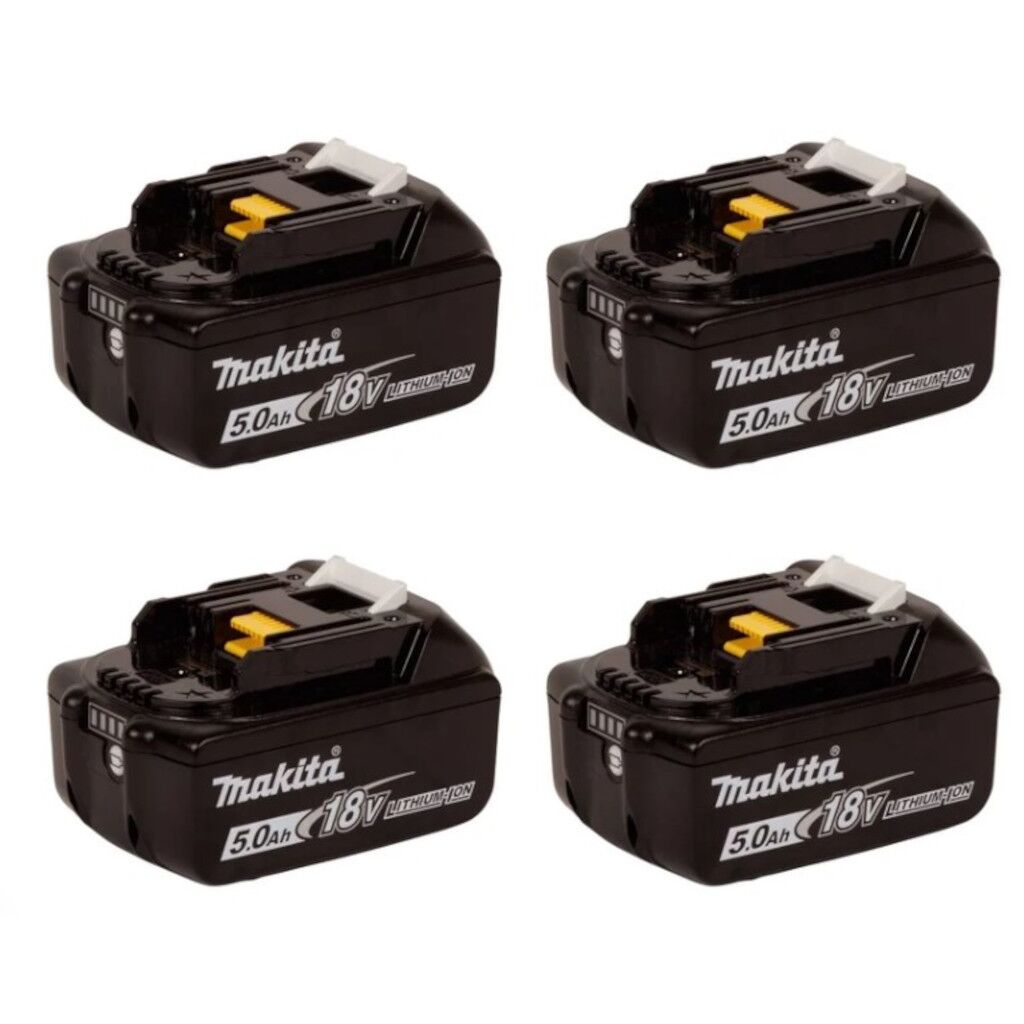 Makita 4BL1850B Batterie 18V 5Ah LXT Litio con indicatore Led Kit 4 Pezzi