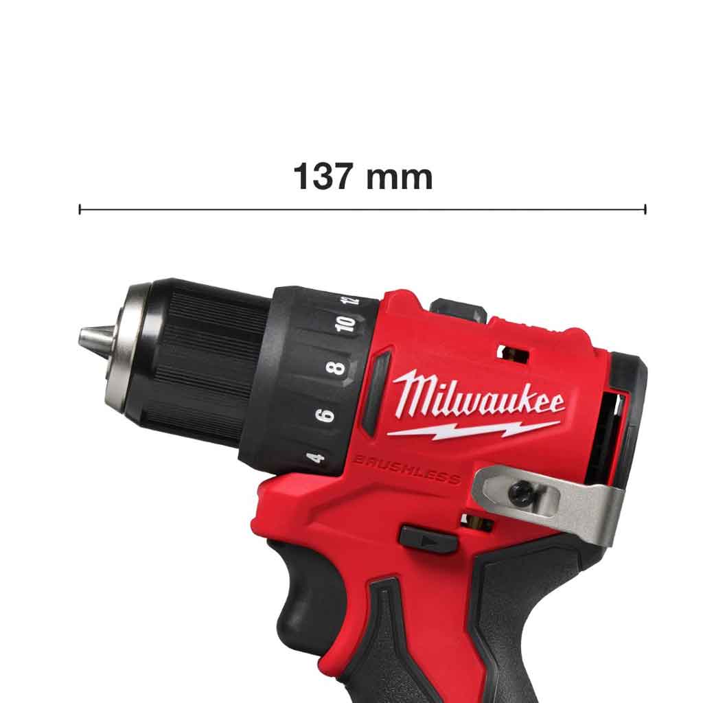 Milwaukee M12 BLDDRC 0 Trapano avvitatore compatto 40Nm 12V 4933499683 Size