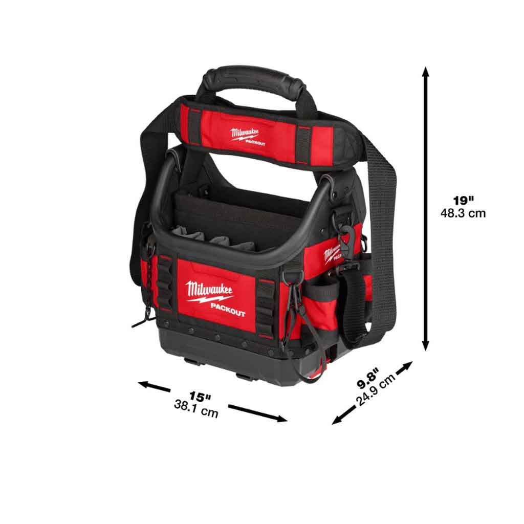 Milwaukee PACKOUT 25CM PRO TOTE TOOLBAG Borsa porta utensili aperta 6