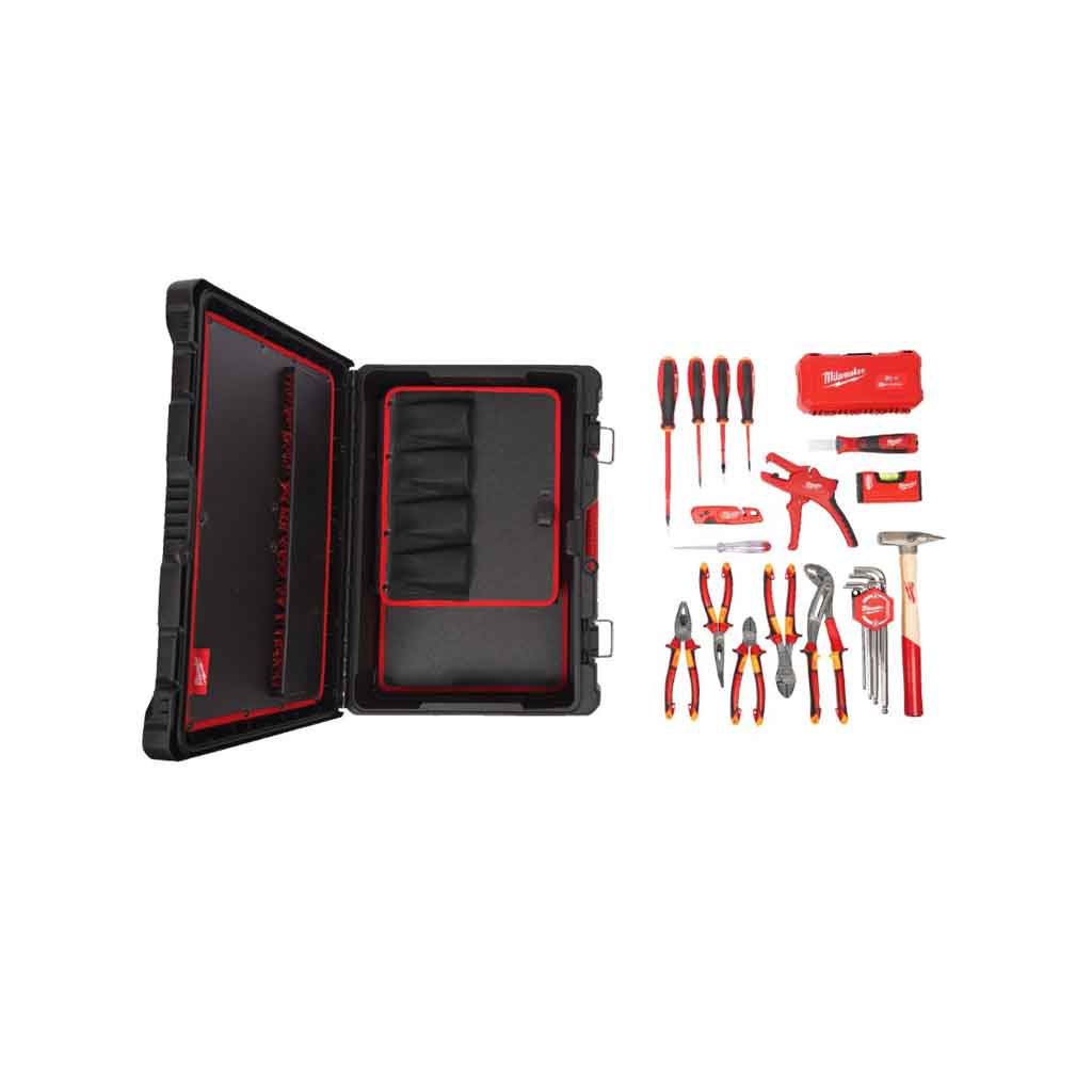 Milwaukee Valigia Packout Elettricista con 62 Utensili 4932499466 Set Utensili