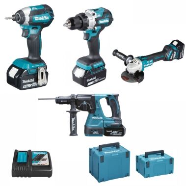 Makita DLX4158TJ Set 4 elettroutensili 18 V con batterie