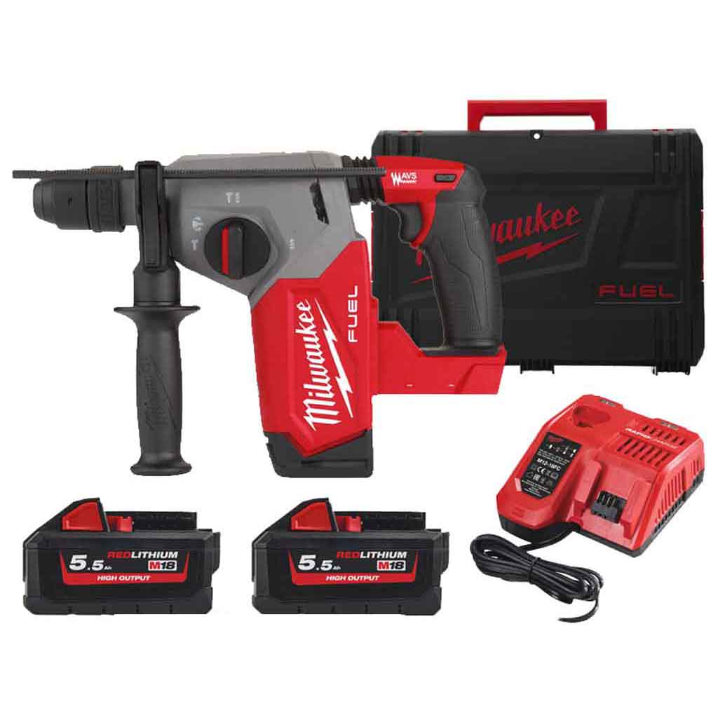 Milwaukee M18 FHX 552X Tassellatore Sds Plus 26mm M18 Fuel con 3 batterie 4