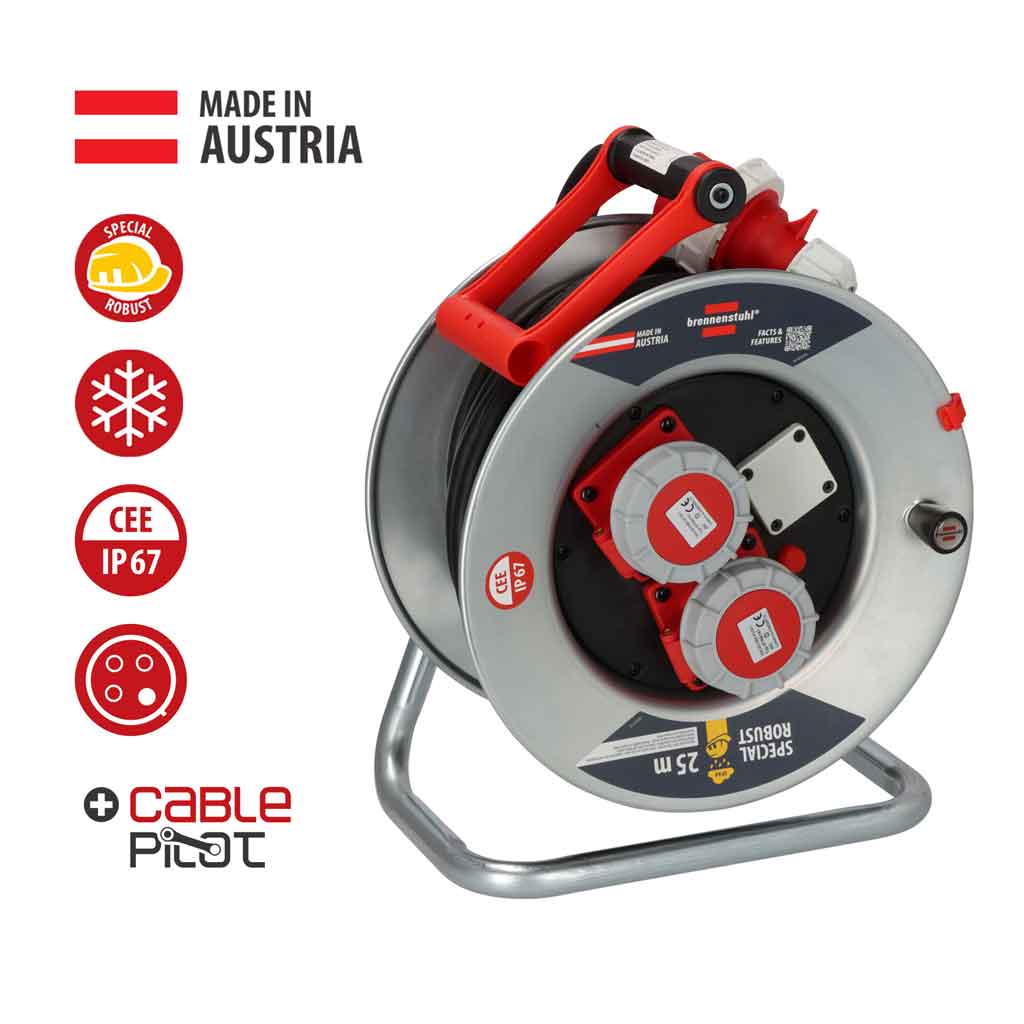 Brennenstuhl 1192216010 Avvolgicavo con cavo 4G2,5 25m IP67 Made