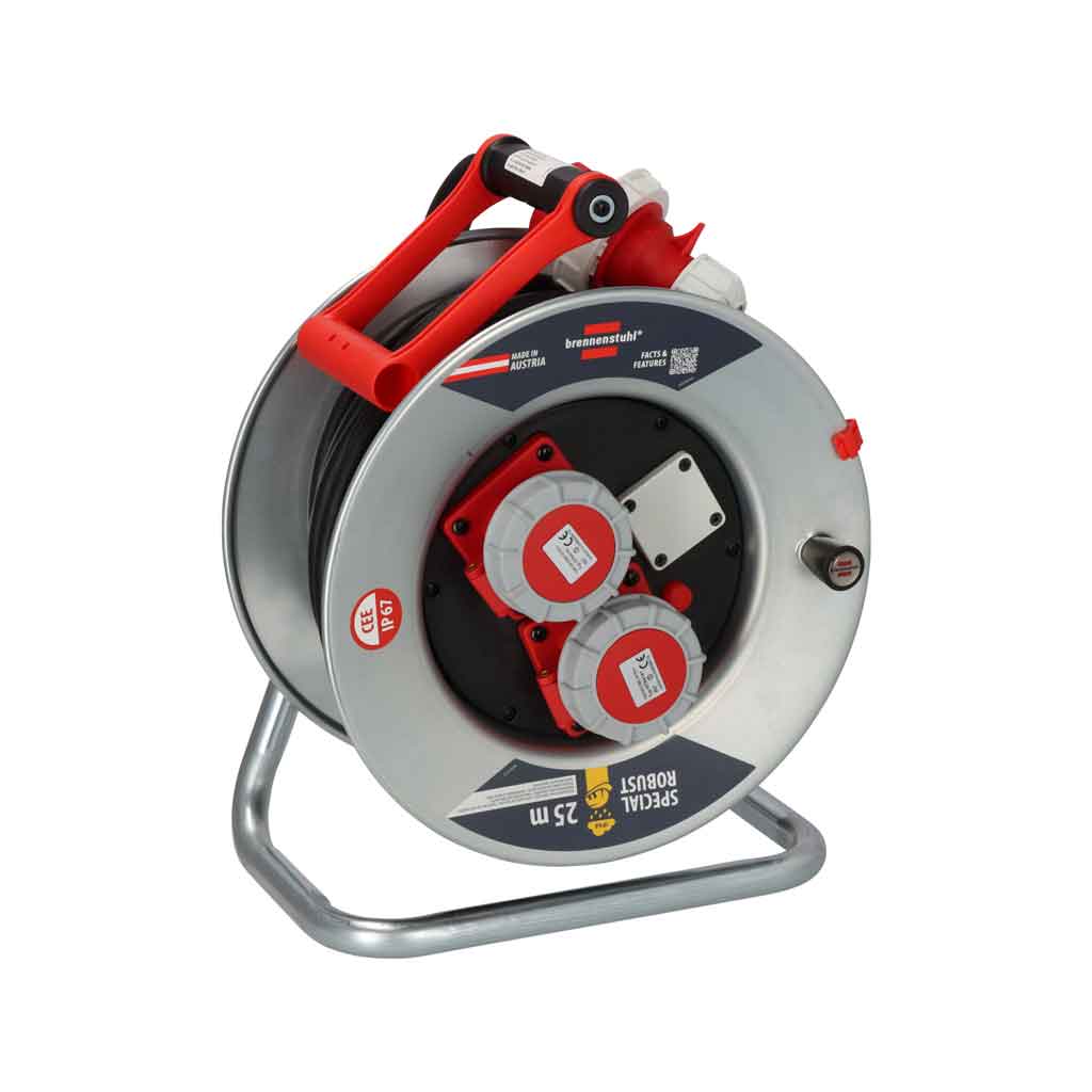 Brennenstuhl 1192216010 Avvolgicavo con cavo 4G2,5 25m IP67 con 2x Prese CEE4 400V16A