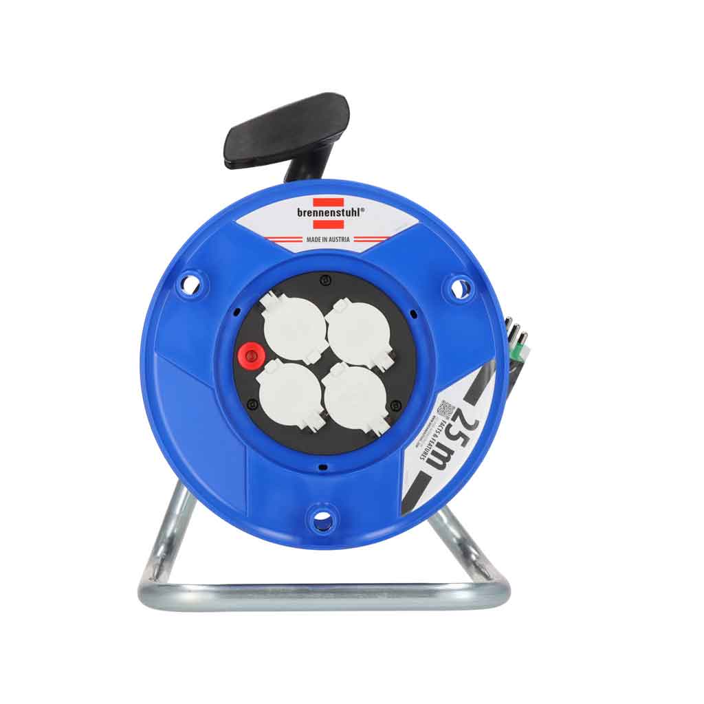 Brennenstuhl 1218055 Avvolgicavo con cavo 3G1,5 25m con 4x prese 230V16A Fronte