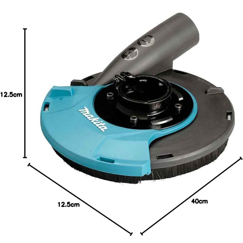 Makita 191W06 8 Cuffia per levigatura in piano con attacco a fascetta con vite Misure