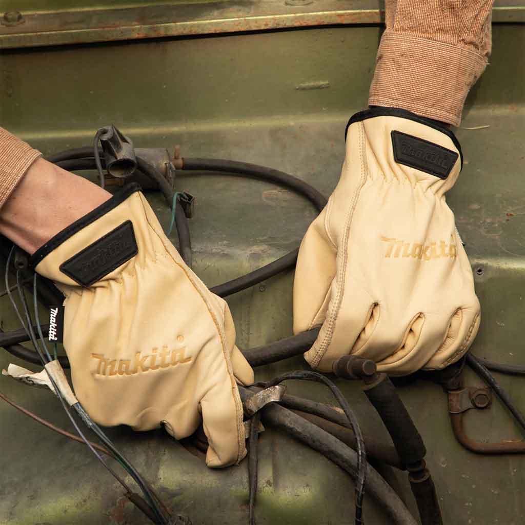 Makita Guanti da lavoro Cow Driver in vera pelle Cavi Elettrici