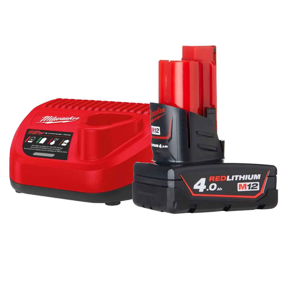 Milwaukee M12 Kit Energy 1pz M12 B4 12V 4Ah + caricabatterie C12C